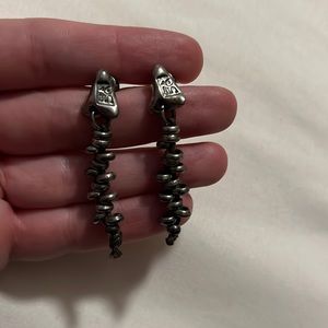 Uno de 50 leather and silver earrings